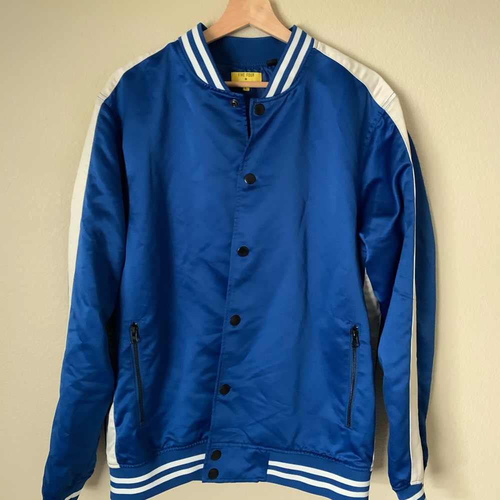 Blue and White bomber jacket